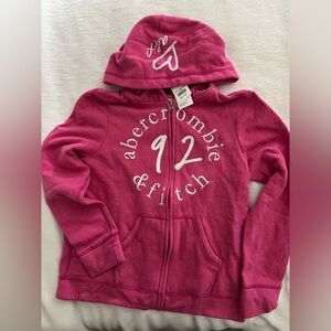 Abercrombie Kids New pink zip up hoodie girls 15/16